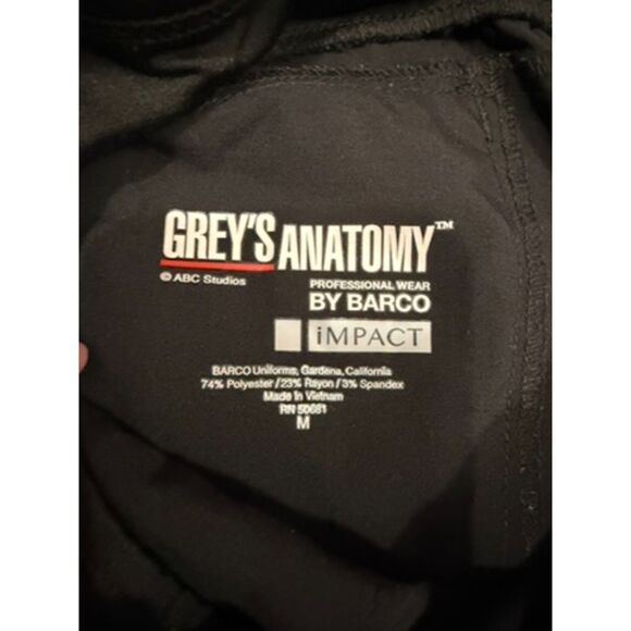 Grey's Anatomy by Barco Impact Black M Scrub Pants Dentist Nurse Vet Dr LPN - Picture 2 of 3